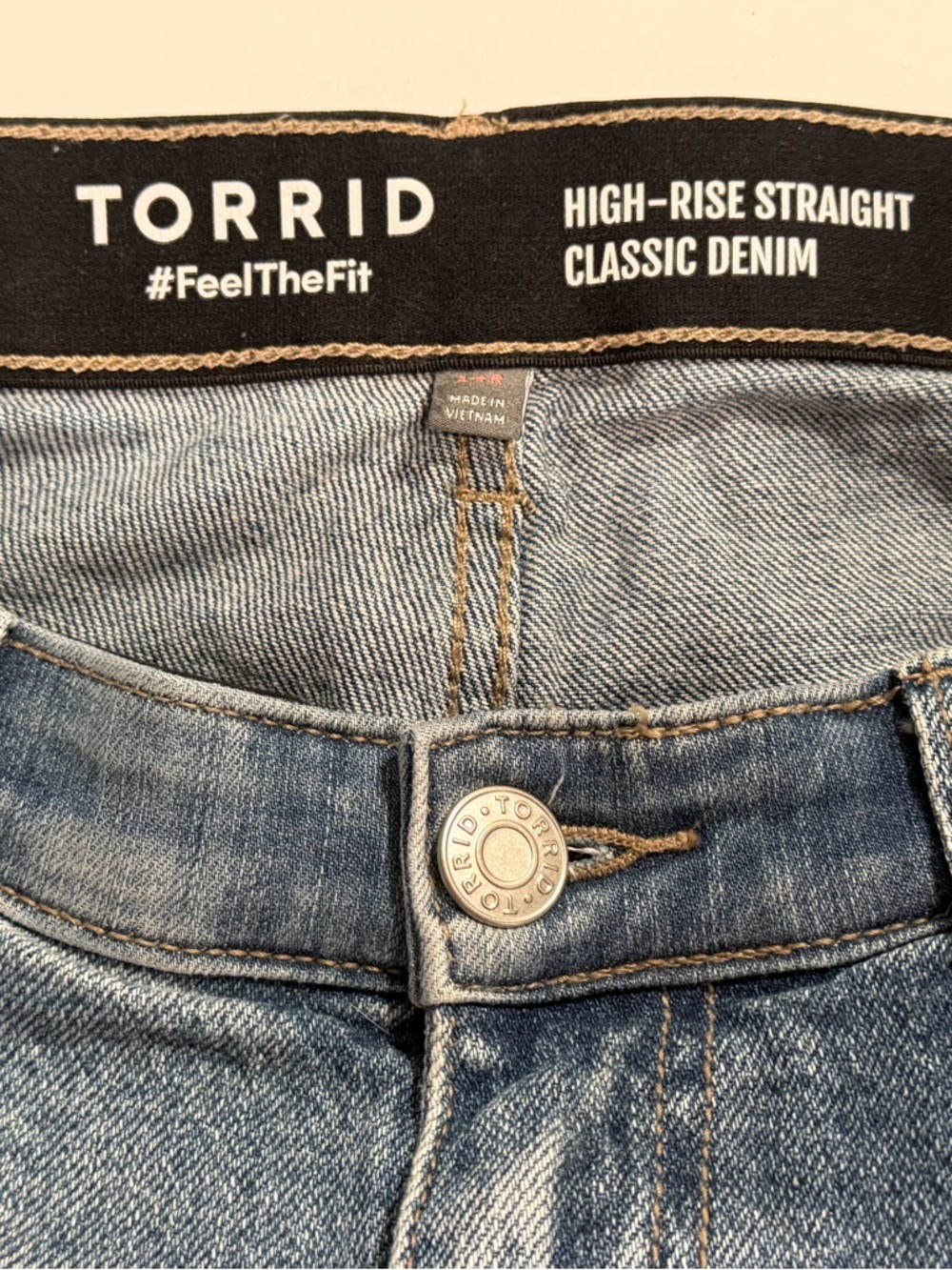 torrid size 14R High Rise Straight Classic Denim, Destruction version - Picture 7 of 9